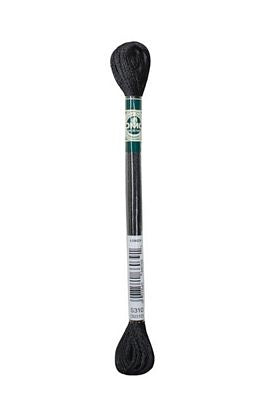 DMC Thread Satin Floss 8.7yd 6ct - Metallic Black