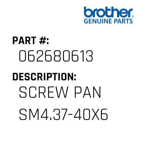 Screw Pan Sm4.37-40X6 - Brother #062680613