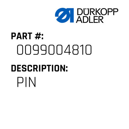 Pin - Dürkopp Adler #0099 004810