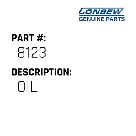 Oil - Consew #8123