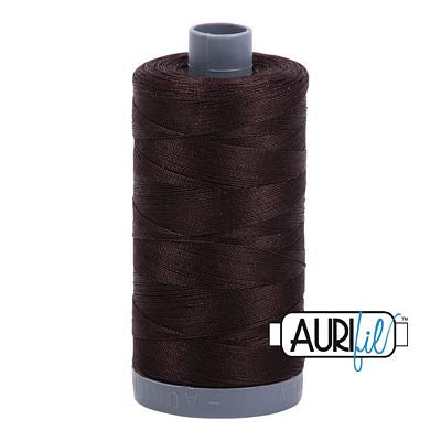 Aurifil Cotton Mako Thread 28wt 820yd 6ct Very Dark Bark