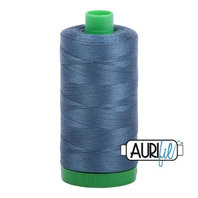 Aurifil Cotton Mako Thread 40wt 1000m 6ct Medium Blue Gray