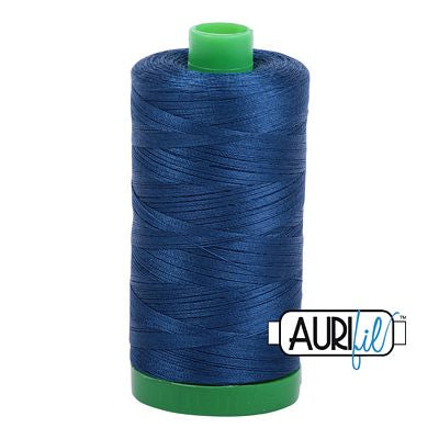 Aurifil Cotton Mako Thread 40wt 1000m 6ct Med Delft Blue