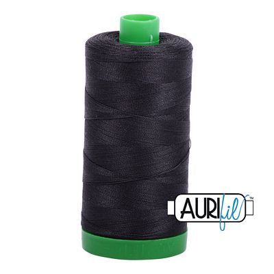 Aurifil Cotton Mako Thread 40wt 1000m 6ct Very Dark Gray