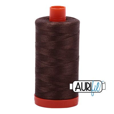 Aurifil Cotton Mako Thread 50wt 1300m 6ct Bark