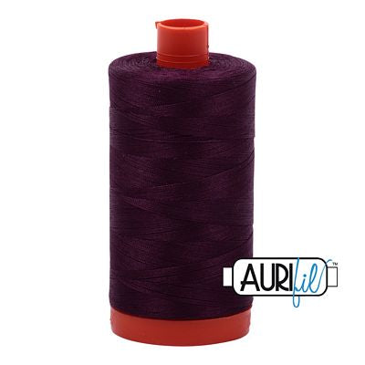 Aurifil Cotton Mako Thread 50wt 1300m 6ct Very DK Eggplant