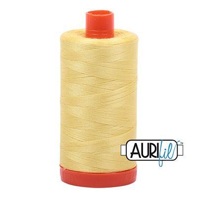 Aurifil Cotton Mako Thread 50wt 1300m 6ct Lemon