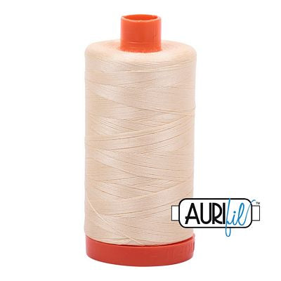 Aurifil Cotton Mako Thread 50wt 1300m 6ct Butter