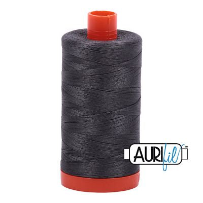 Aurifil Cotton Mako Thread 50wt 1300m 6ct Dark Pewter
