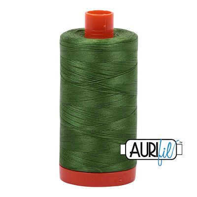 Aurifil Cotton Mako Thread 50wt 1300m 6ct Dark Grass Green