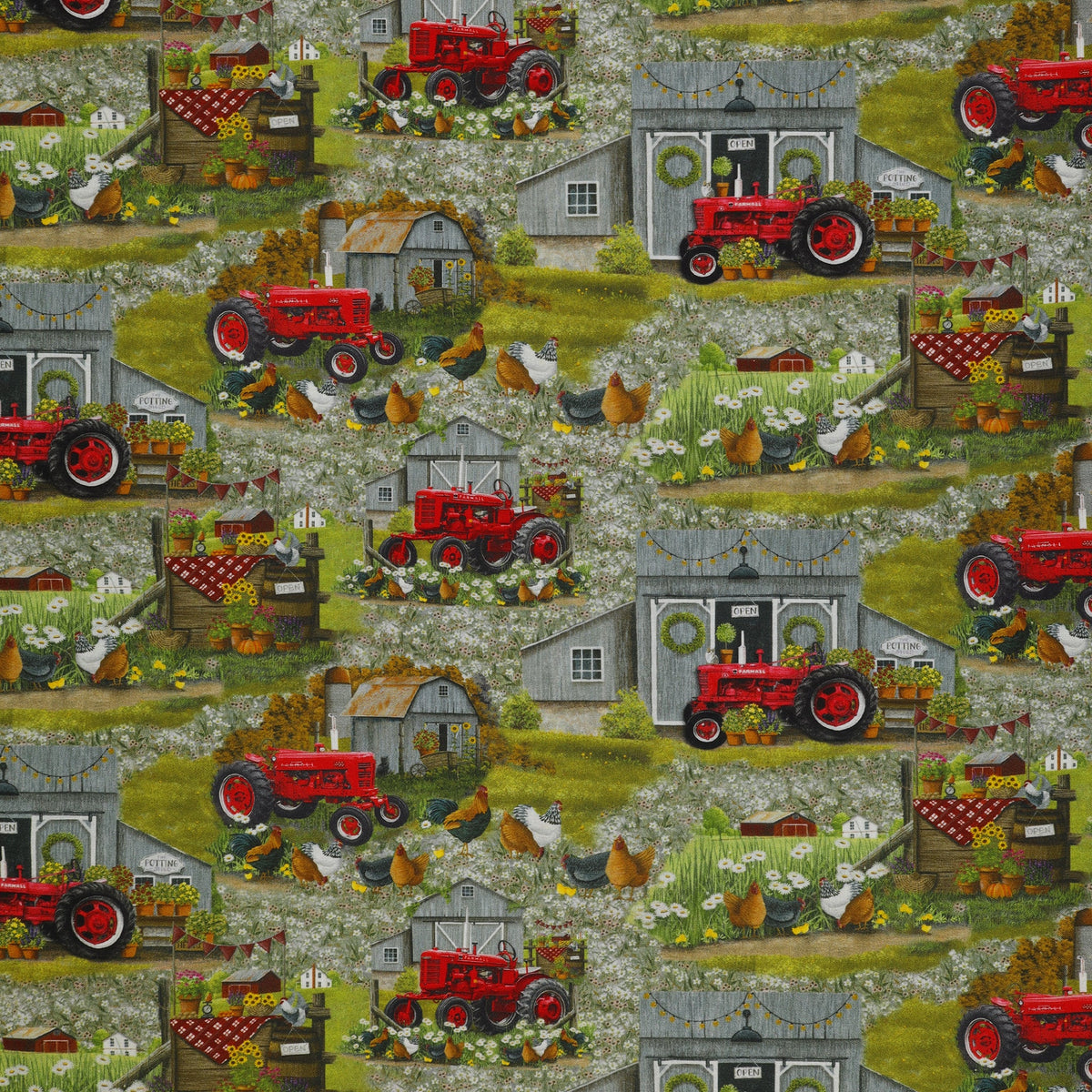 Farmall Plank Scenic Fabric