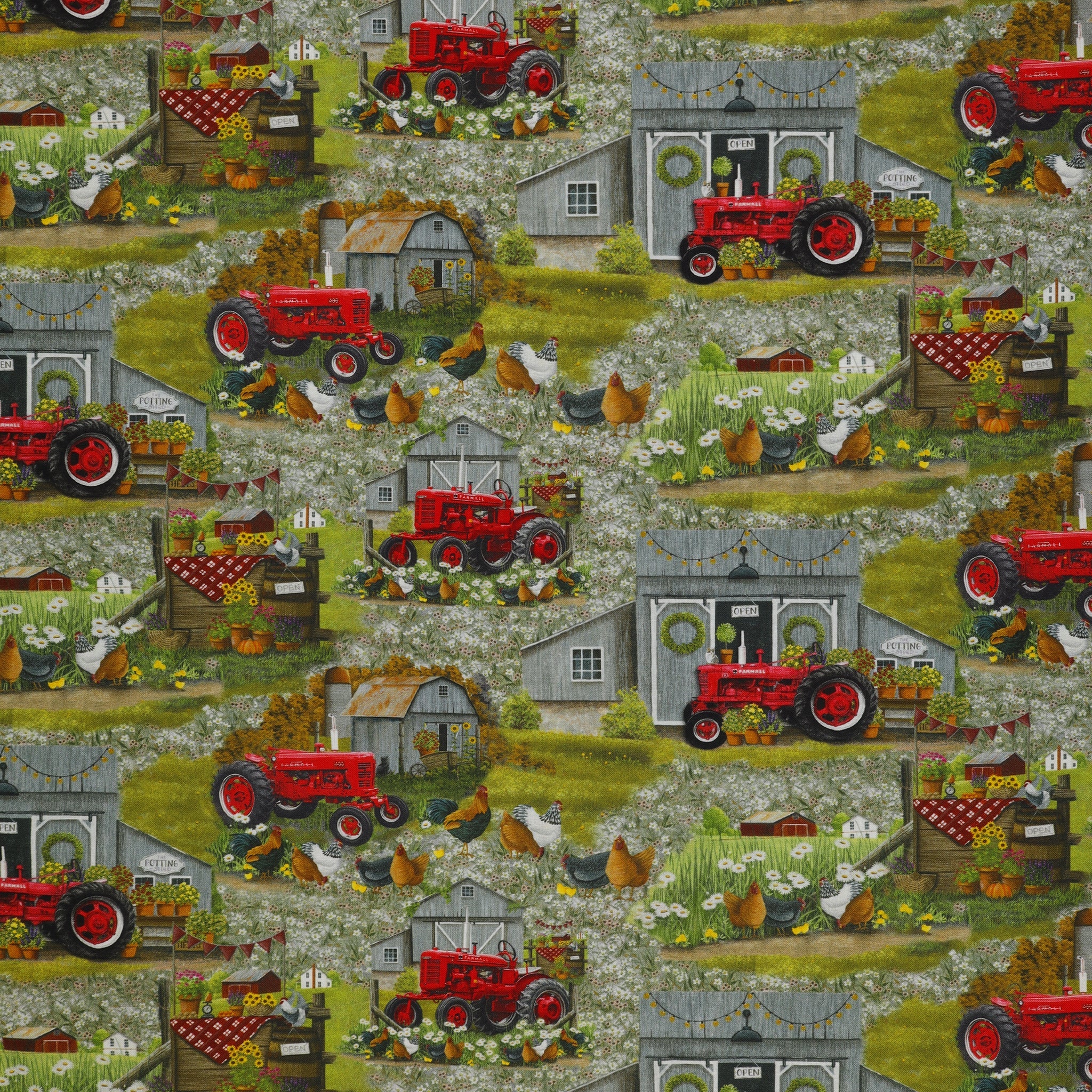 Farmall Plank Scenic Fabric
