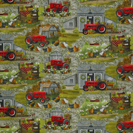 Farmall Plank Scenic Fabric