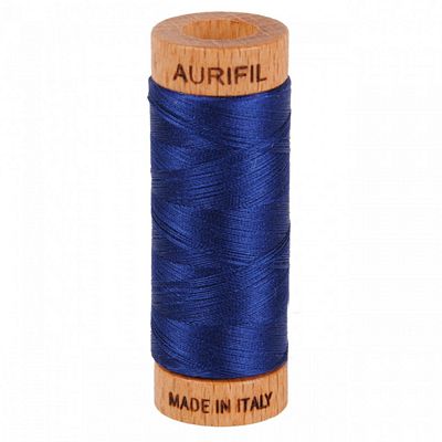 Aurifil Cotton Mako Thread 80wt 280m Dark Navy