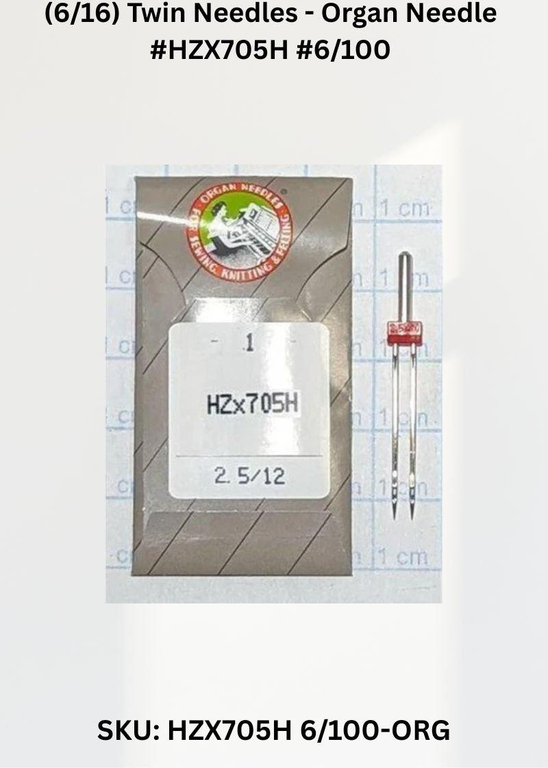 (6/16) Twin Needles - Organ Needle #HZX705H #6/100