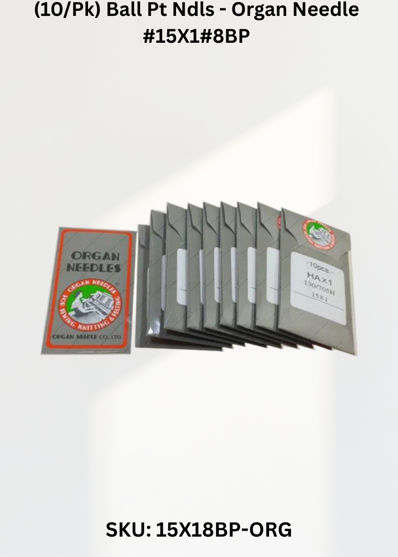 (10/Pk) Ball Pt Ndls - Organ Needle #15X1#8BP