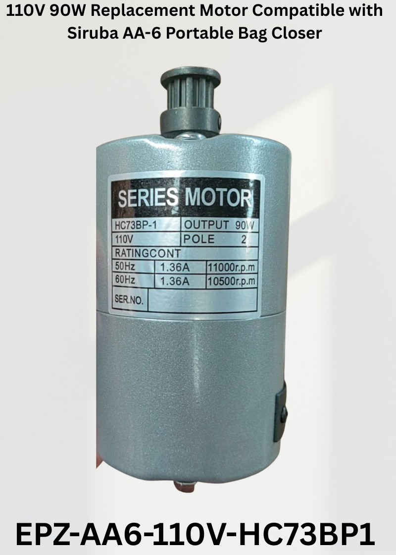 110V 90W Replacement Motor Compatible with Siruba AA-6 Portable Bag Closer