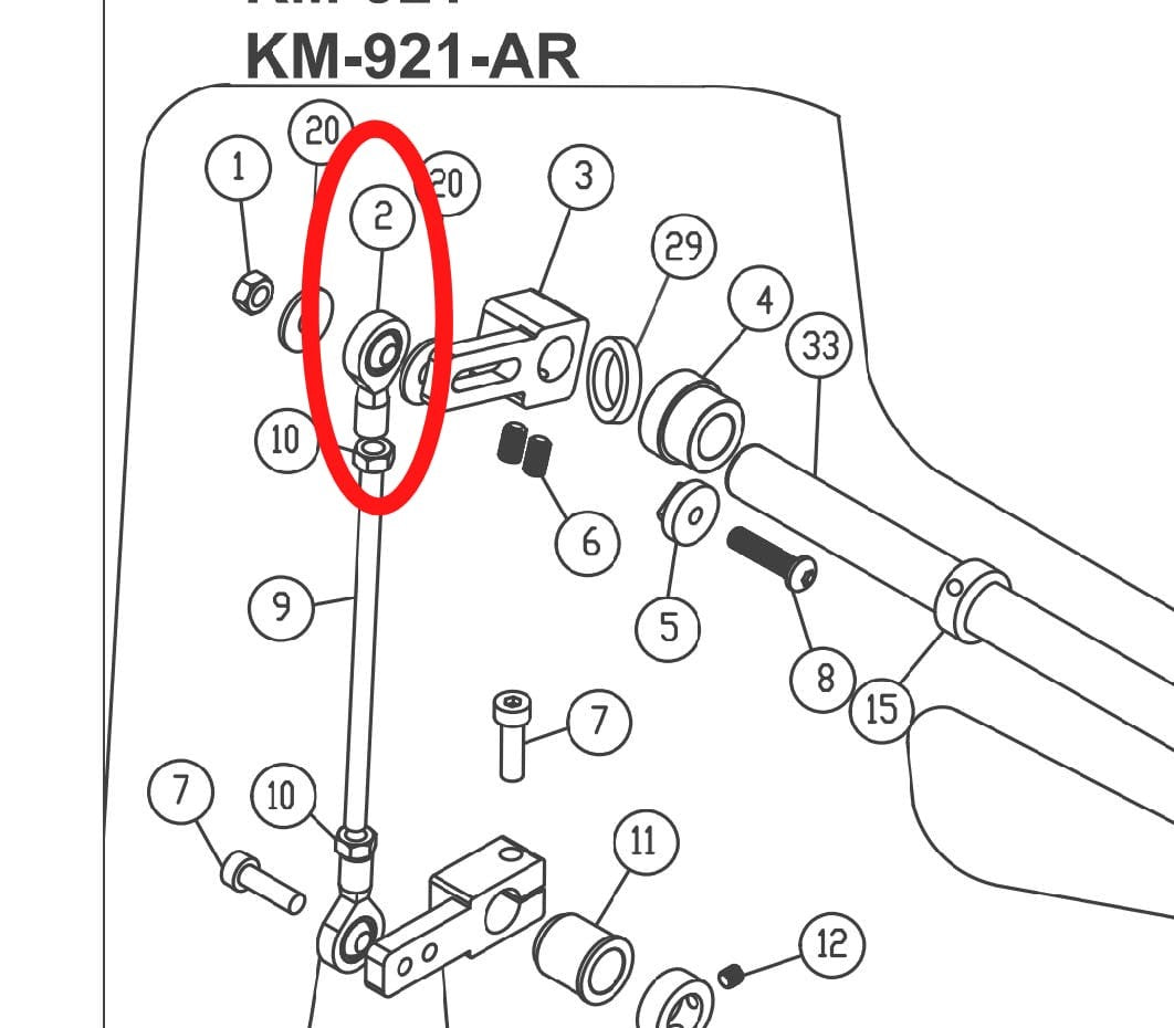 Upper Roller Connection For KM 921, KM 921 AR Agm Special Automatic Straight/Curved Waistband Machine - Empenzo Automated Sewing Systems