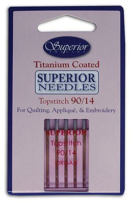 Superior Threads Titanium Coated Topstitch Needles, Size 90/14