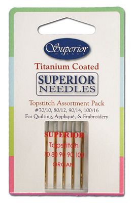 Superior Threads Assortment Titanium-coated Needles