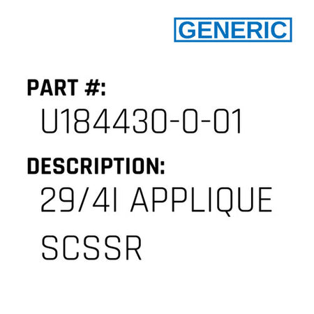 29/4I Applique Scssr - Generic #U184430-0-01