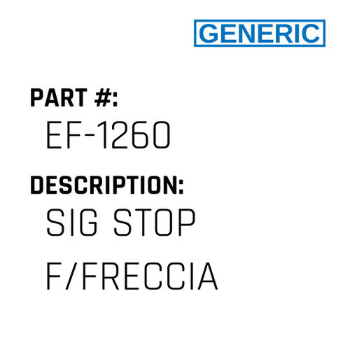 Sig Stop F/Freccia - Generic #EF-1260