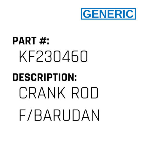 Crank Rod F/Barudan - Generic #KF230460