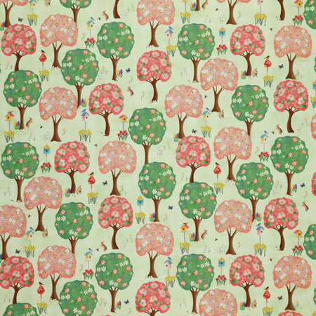 Enchanted Spring Fabric Collection - Blooming Trees Green