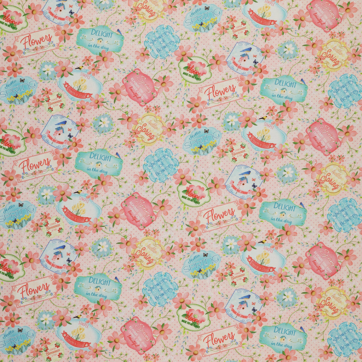 Enchanted Spring Fabric Collection - Signs of Spring Pink