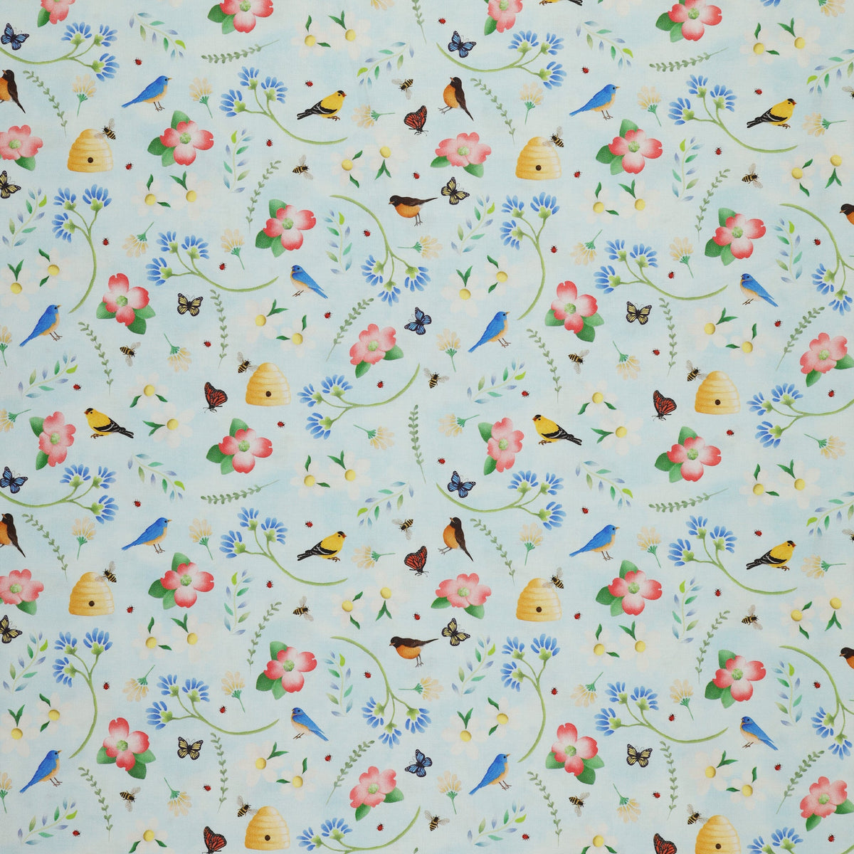 Enchanted Spring Fabric Collection - Garden Party Blue