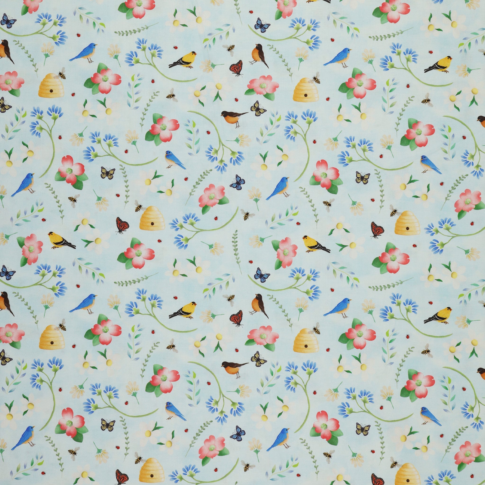 Enchanted Spring Fabric Collection - Garden Party Blue
