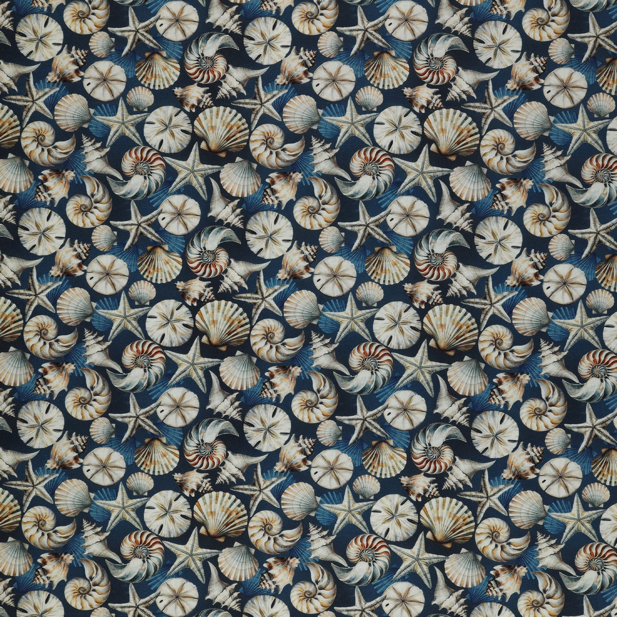 Coastal Escape Fabric Collection - Coastal Shells Dark Blue