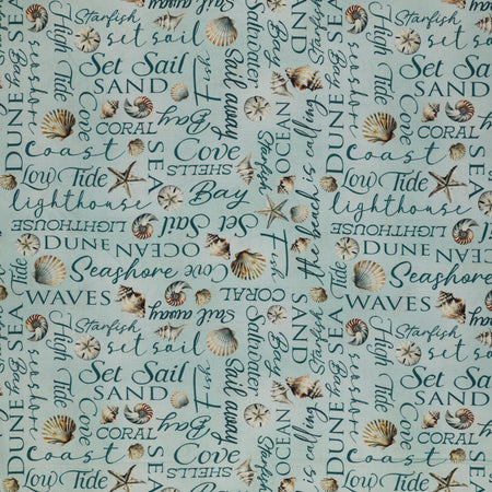 Coastal Escape Fabric Collection - Coastal Words Ocean