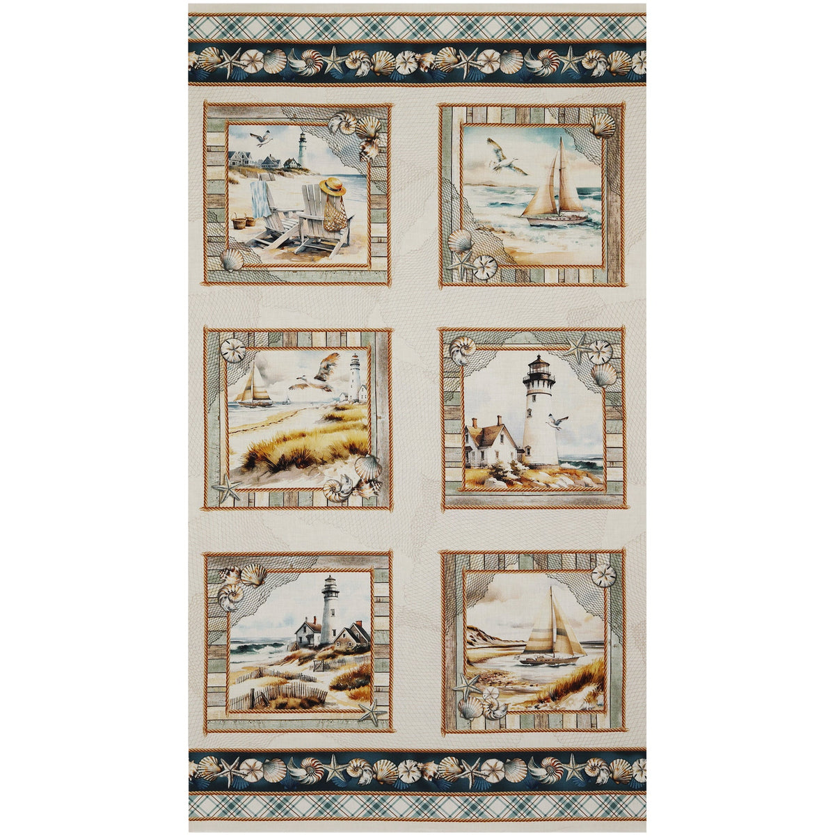 Coastal Escape Fabric Collection - Coastal Escape Panel Neutral