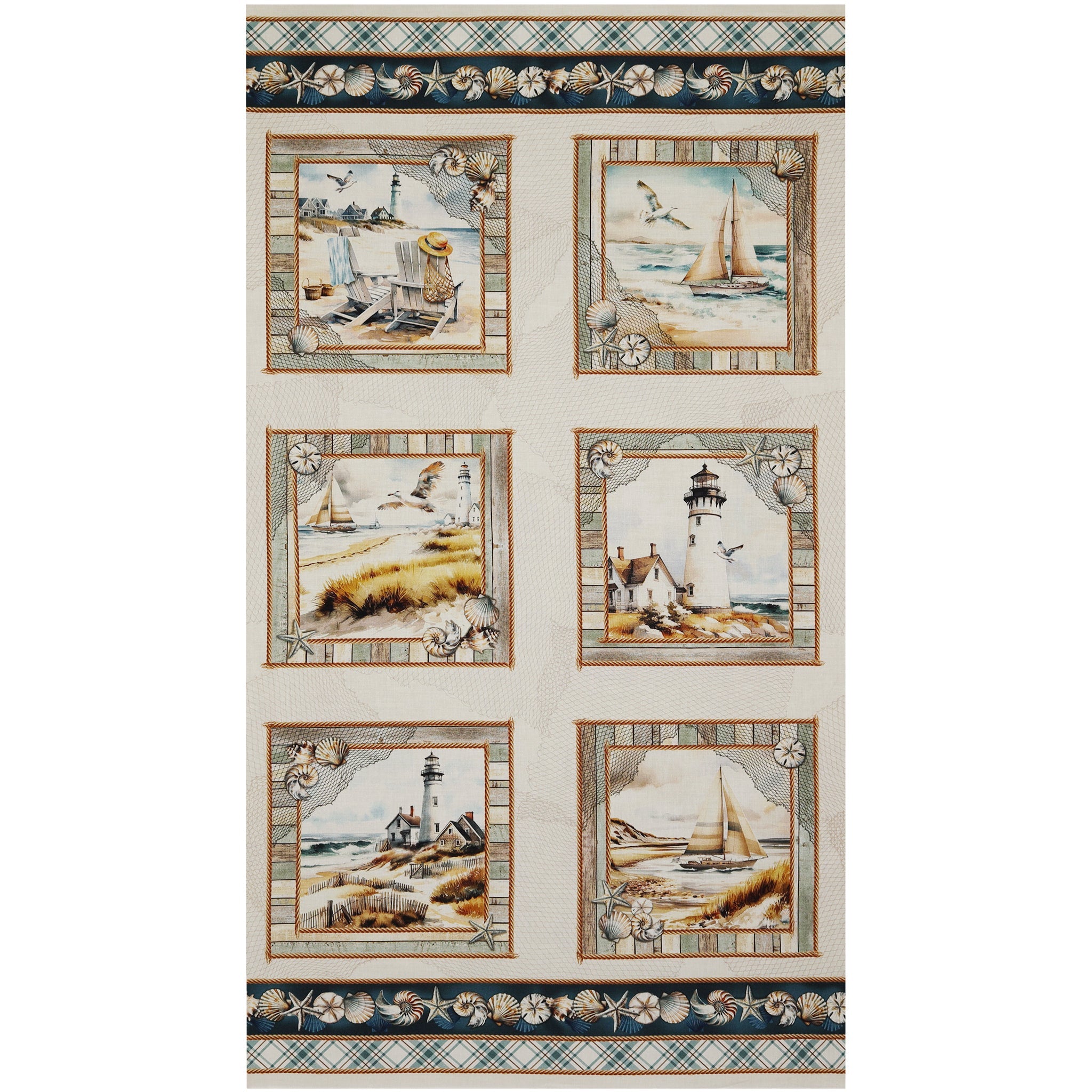 Coastal Escape Fabric Collection - Coastal Escape Panel Neutral