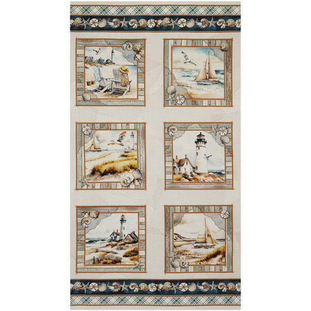 Coastal Escape Fabric Collection - Coastal Escape Panel Neutral