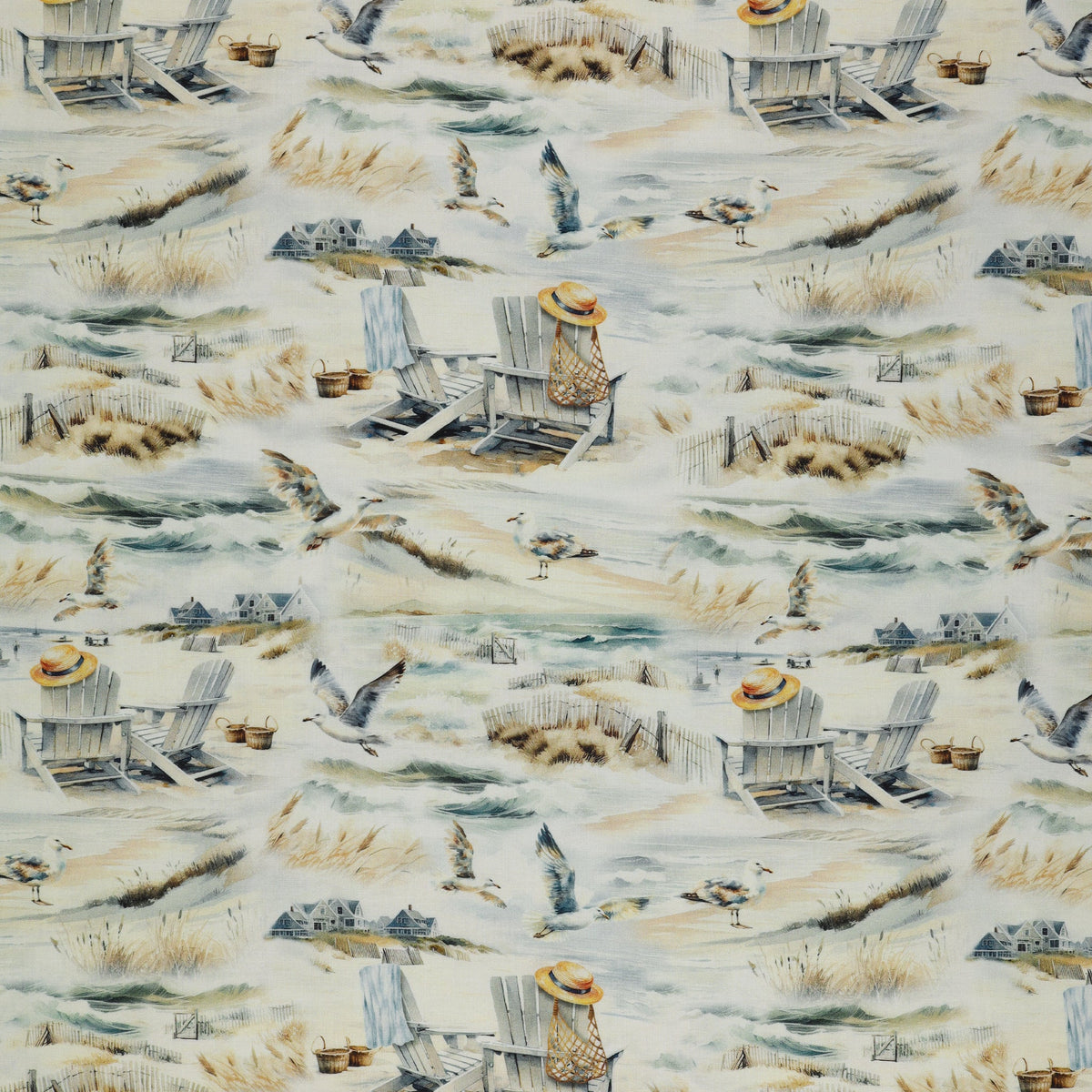 Coastal Escape Fabric Collection - Coastal Scenic Neutral