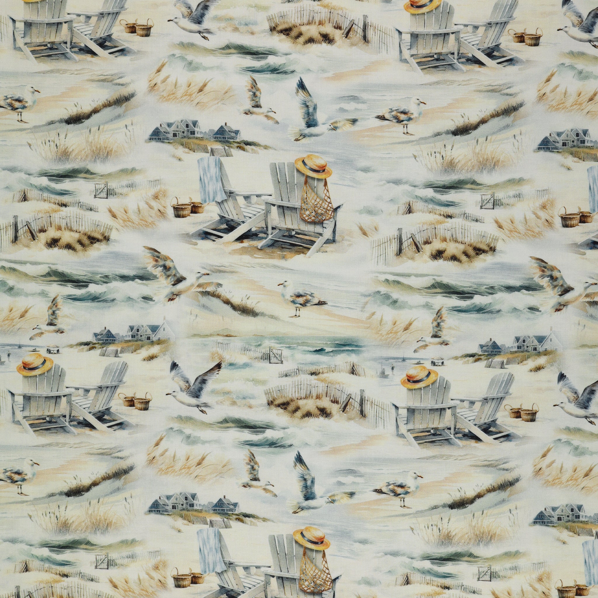 Coastal Escape Fabric Collection - Coastal Scenic Neutral
