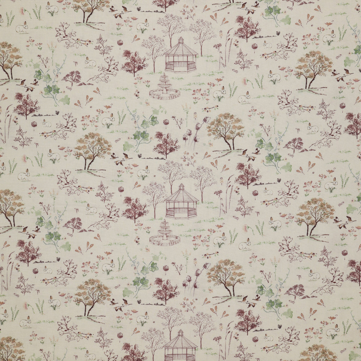 Sweet Meadow Fabric Collection - Gazebo Garden Cream