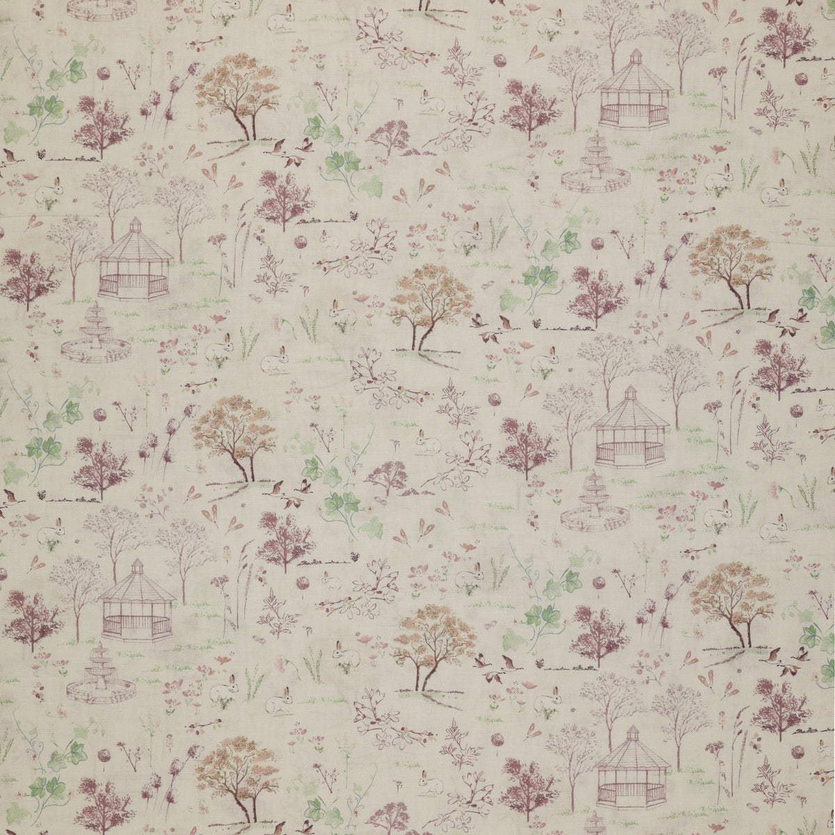 Sweet Meadow Lawn Fabric Collection - Meadow Scenic Cream