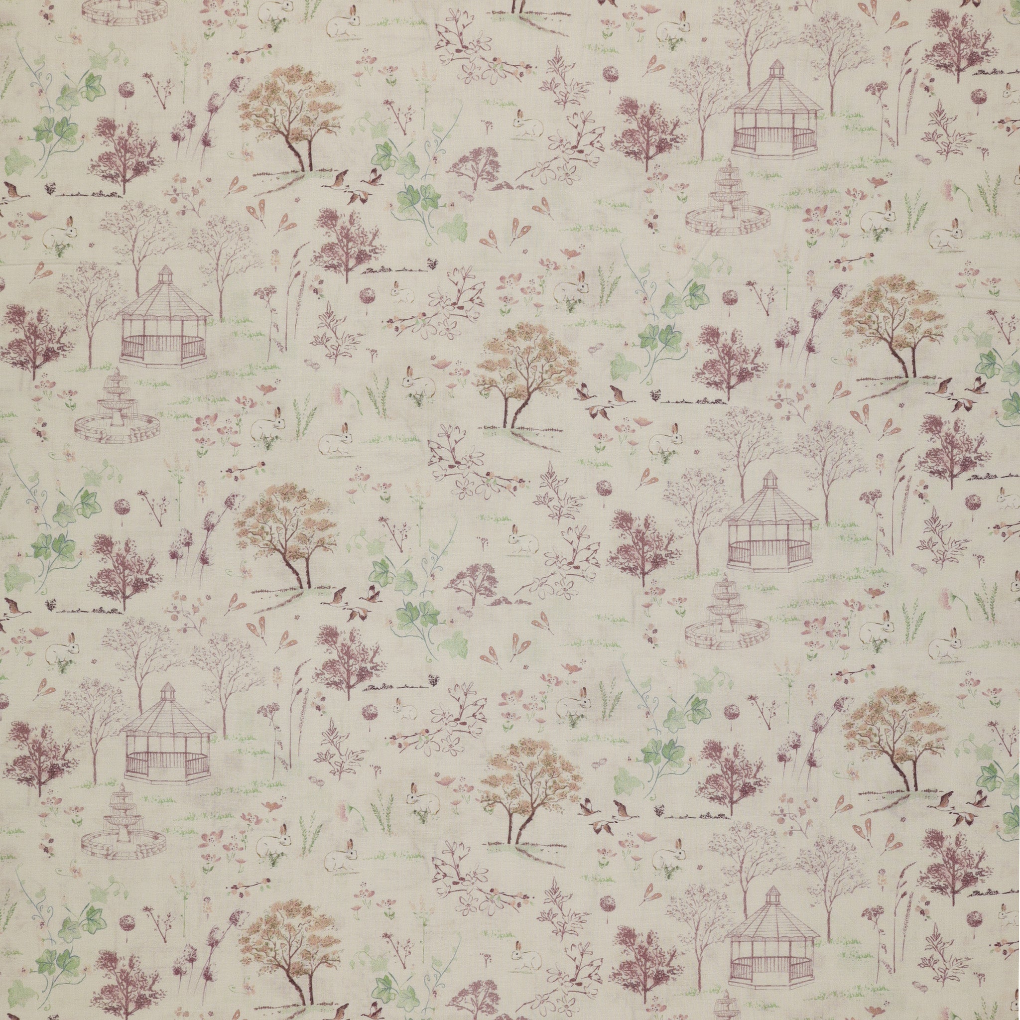 Sweet Meadow Lawn Fabric Collection - Meadow Scenic Cream