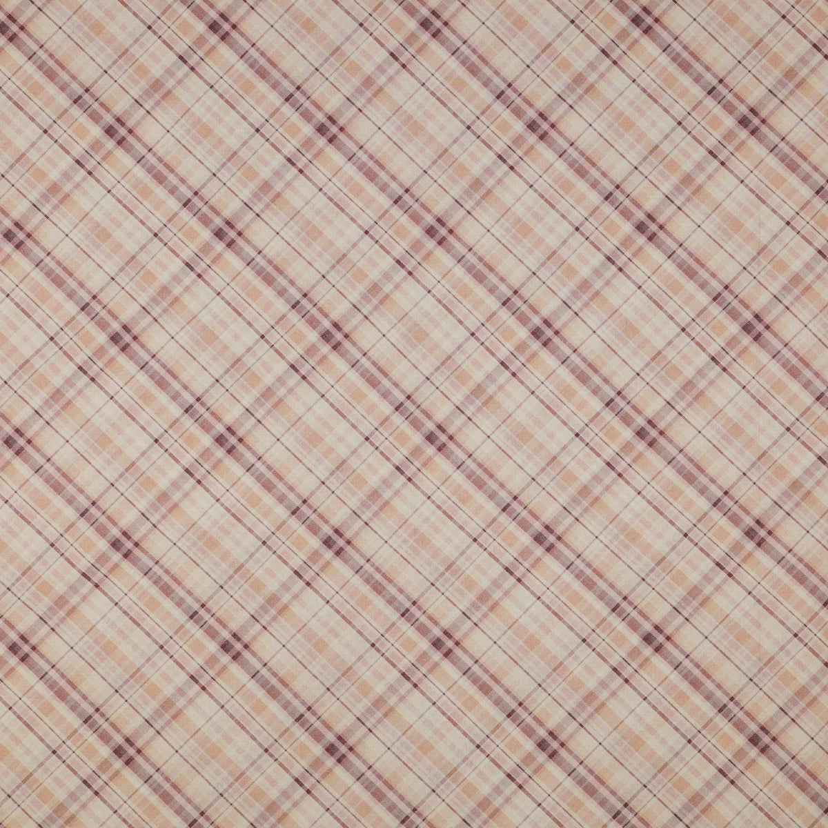 Sweet Meadow Lawn Fabric Collection - Plaid Lawn Peach/Mauve