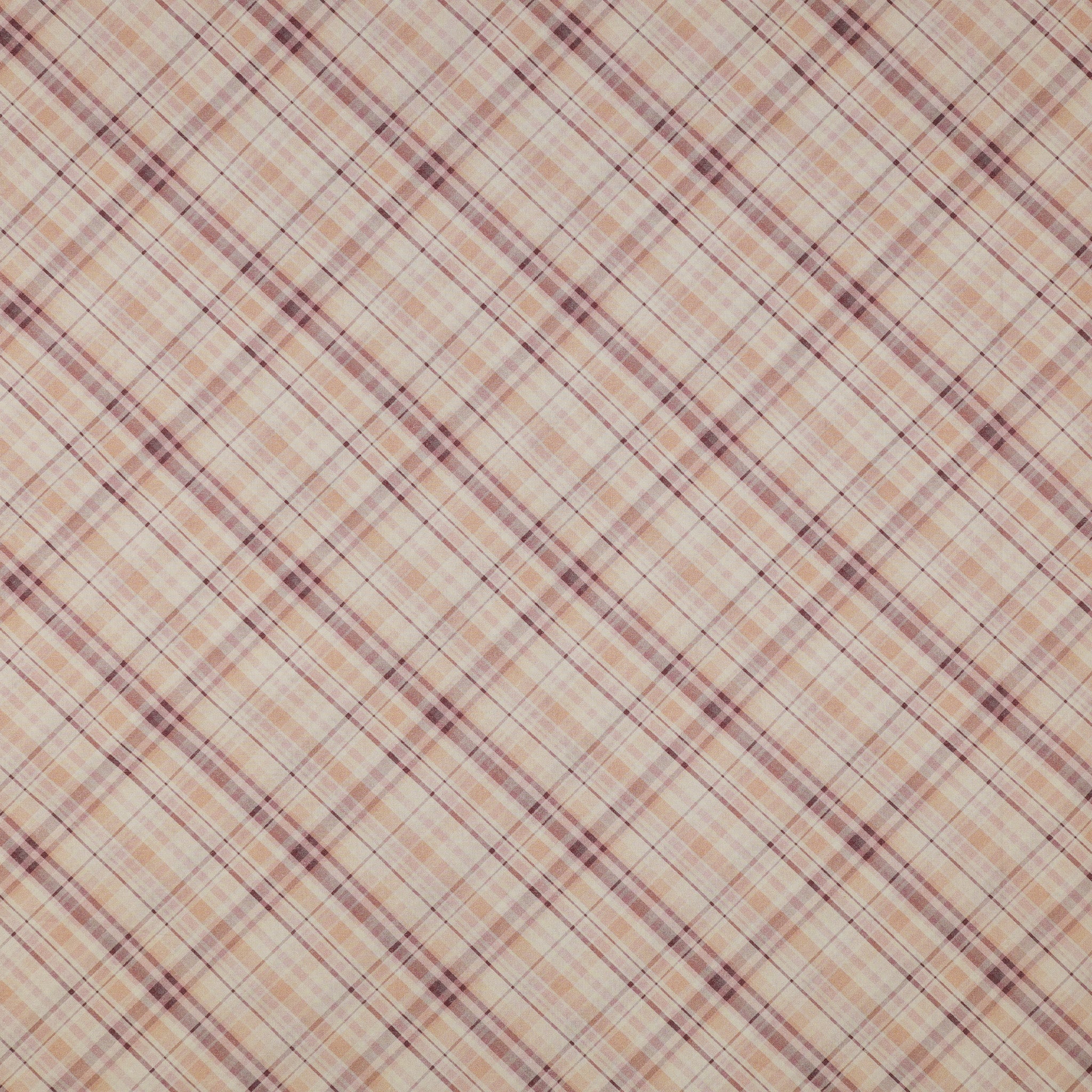 Sweet Meadow Lawn Fabric Collection - Plaid Lawn Peach/Mauve