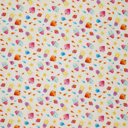 Swim With Me Fabric Collection - Tropical Fish White