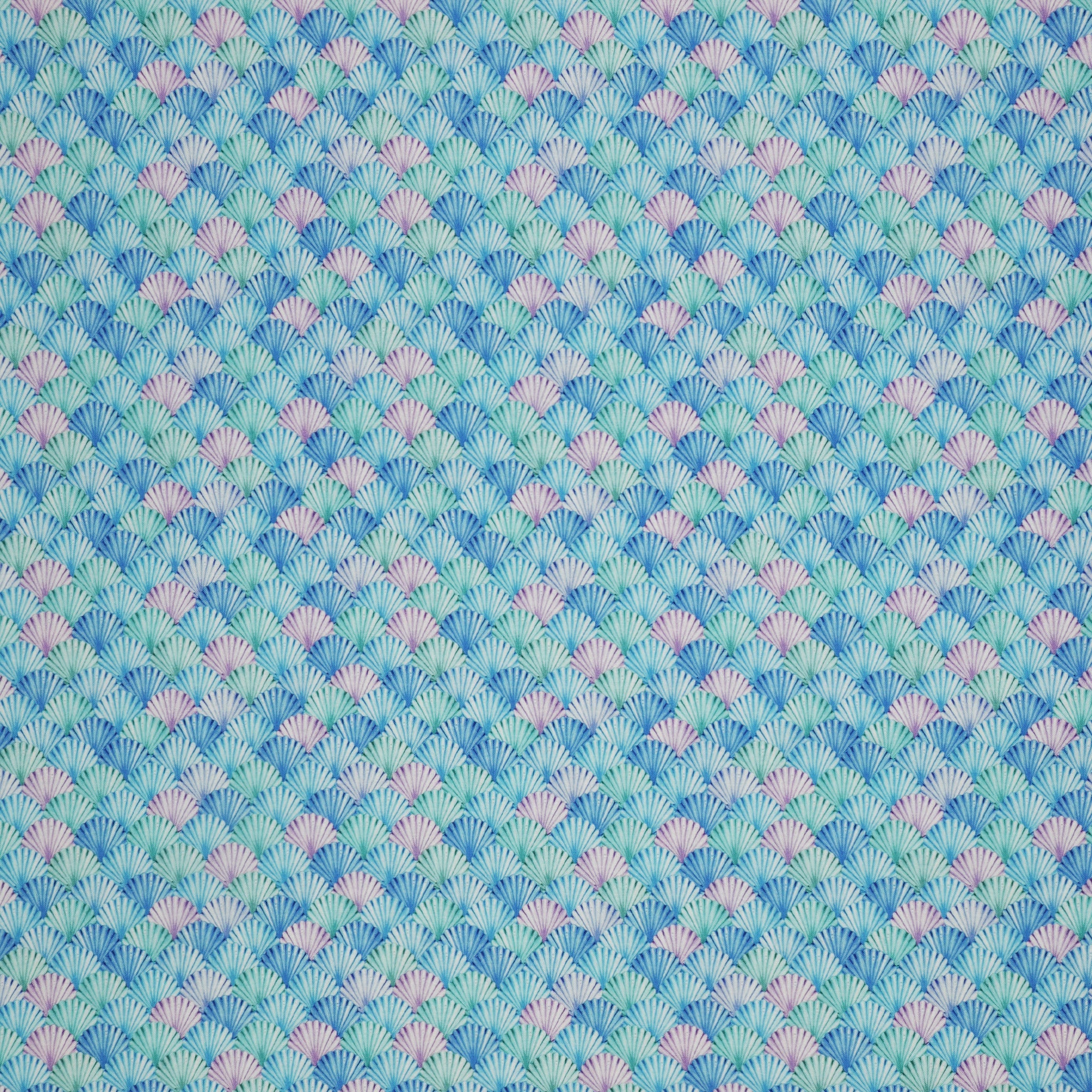 Swim With Me Fabric Collection - Scalloped Shells Blue