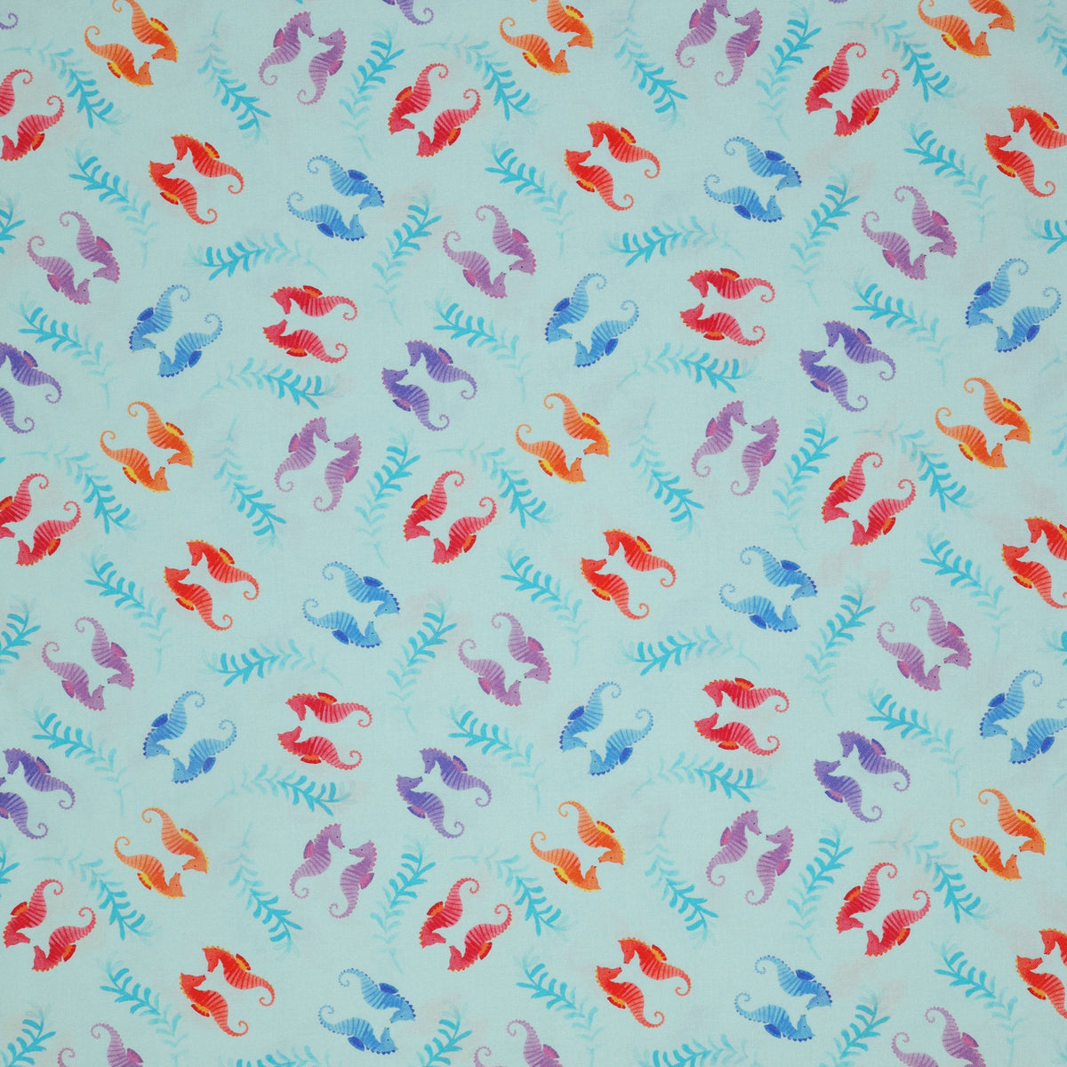 Swim With Me Fabric Collection - Seahorses Light Blue