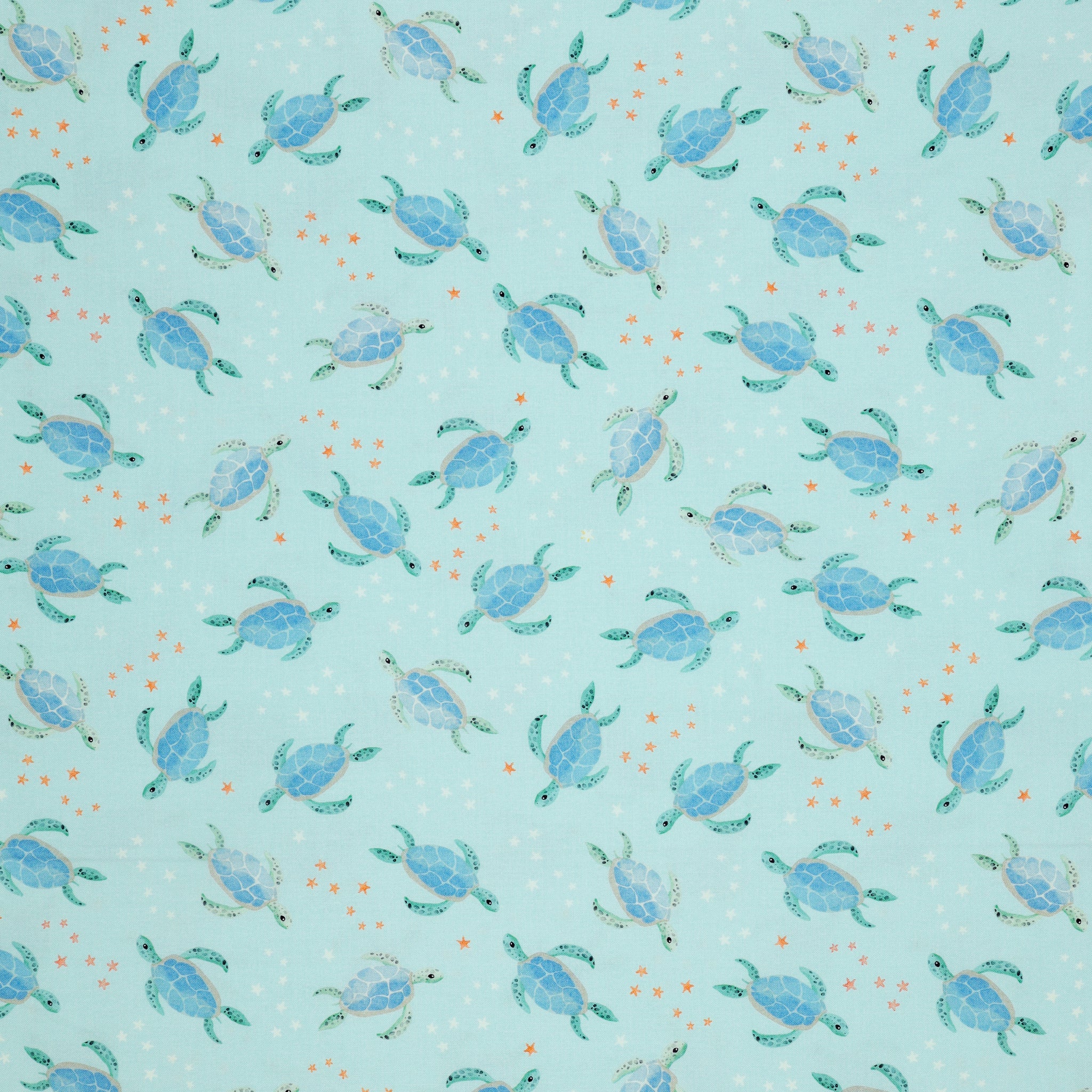 Swim With Me Fabric Collection - Sea Turtles Light Blue