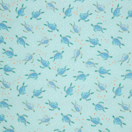 Swim With Me Fabric Collection - Sea Turtles Light Blue