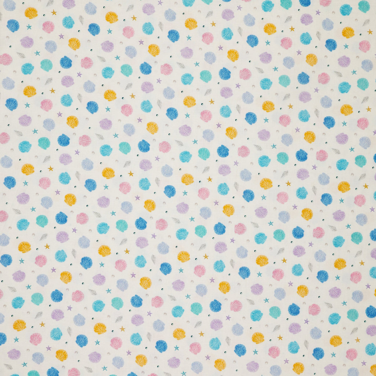 Swim With Me Fabric Collection - Little Shells White