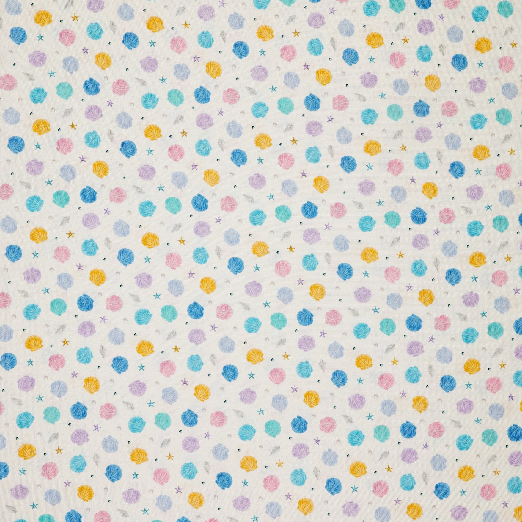 Swim With Me Fabric Collection - Little Shells White